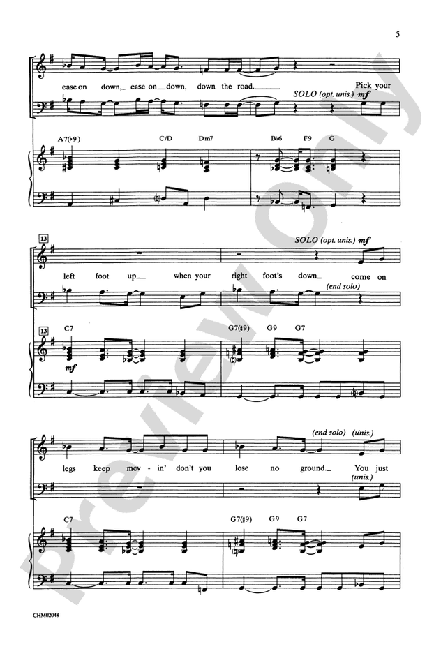 Ease on Down the Road (from The Wiz) – SATB Choral Octavo (Digital Download)