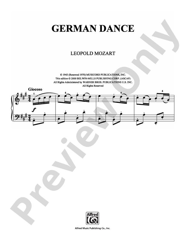 L Mozart - German Dance - Easy Piano (Digital Download)