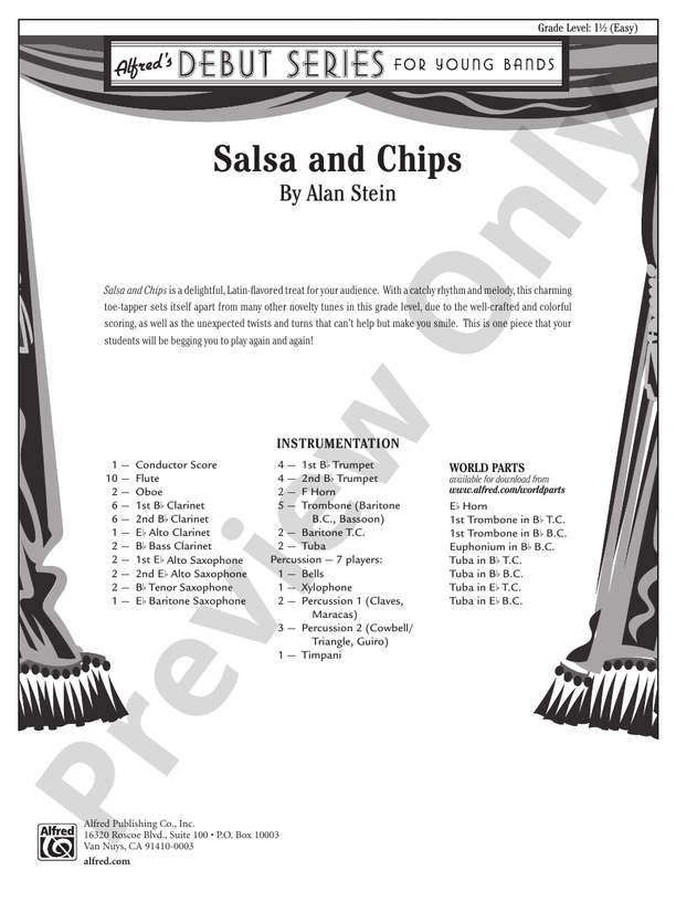 Salsa and Chips - Concert Band Conductor Score & Parts (Digital Download)