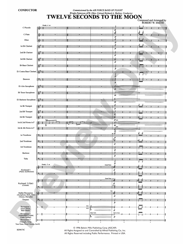Twelve Seconds to the Moon - Concert Band Conductor Score & Parts (Digital Download)
