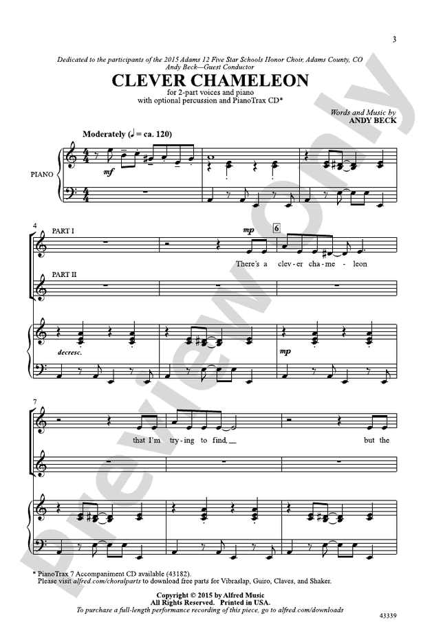 Clever Chameleon – 2-Part Choral Octavo (Digital Download)