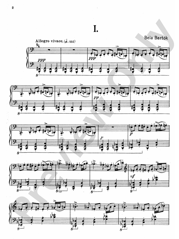 Bartok - Two Roumanian Dances, Op. 8A - Piano Solo (Digital Download)