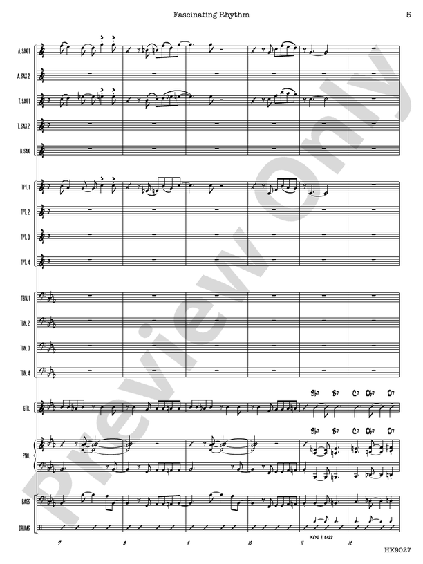 Fascinating Rhythm – Jazz Ensemble Conductor Score & Parts (Digital Download)