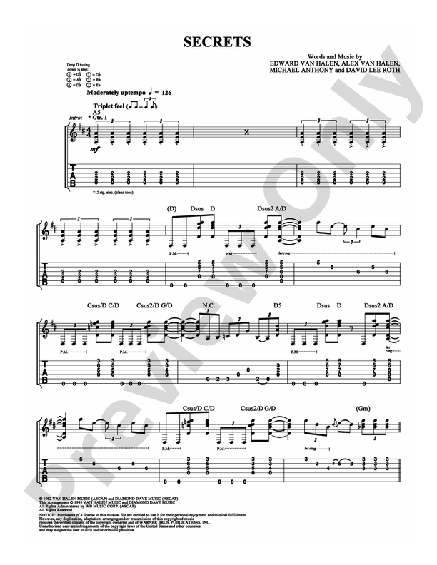 Secrets - Guitar TAB (Digital Download)