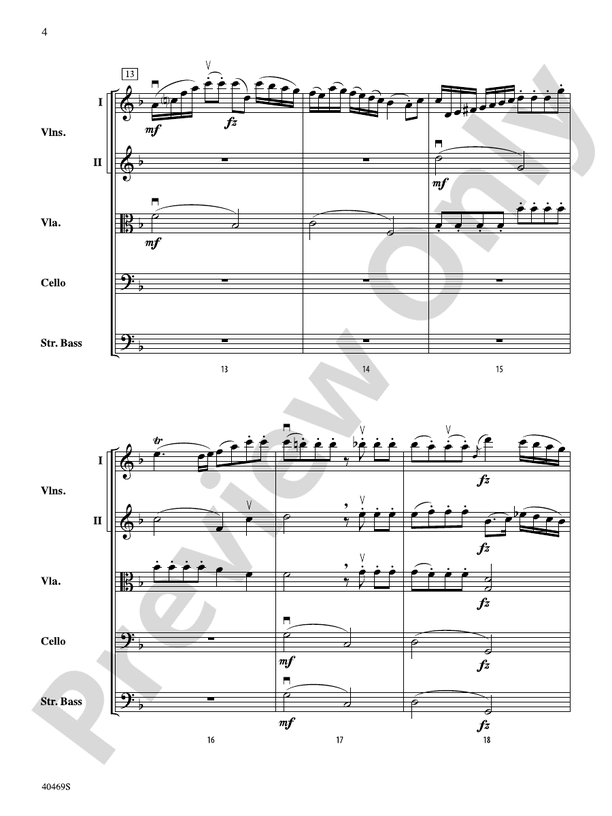 Allegro from "Quinten" Quartet – String Orchestra Conductor Score & Parts (Digital Download)