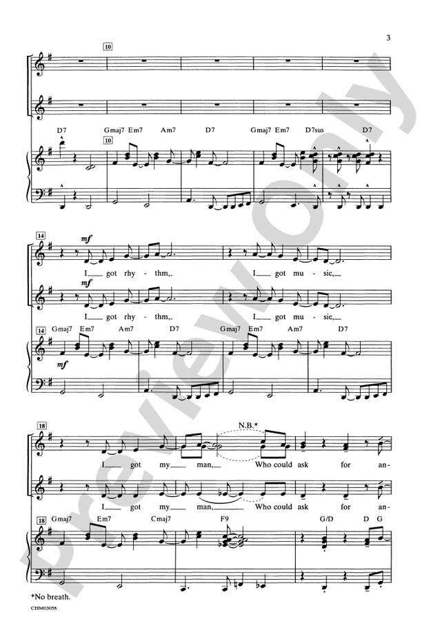 I Got Rhythm - Arr. Kirby Shaw – SSA Choral Octavo (Digital Download)