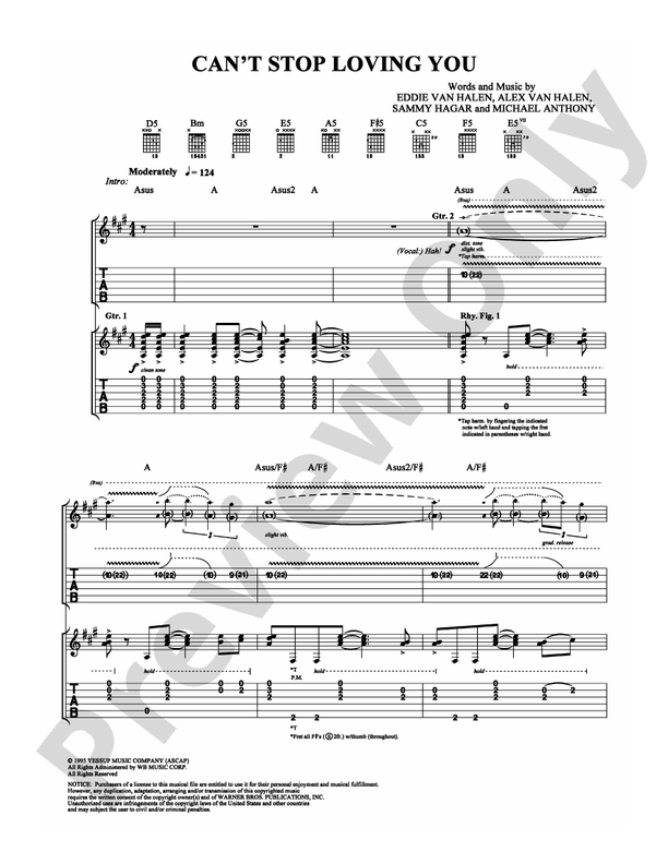 Can't Stop Loving You - Guitar TAB (Digital Download)