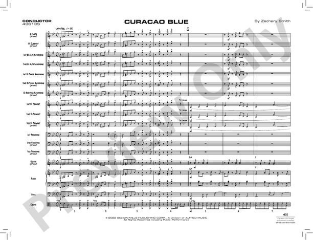 Curacao Blue – Jazz Ensemble Conductor Score & Parts (Digital Download)