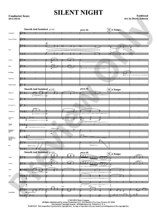 Silent Night - Full Orchestra Conductor Score & Parts (Digital Download)