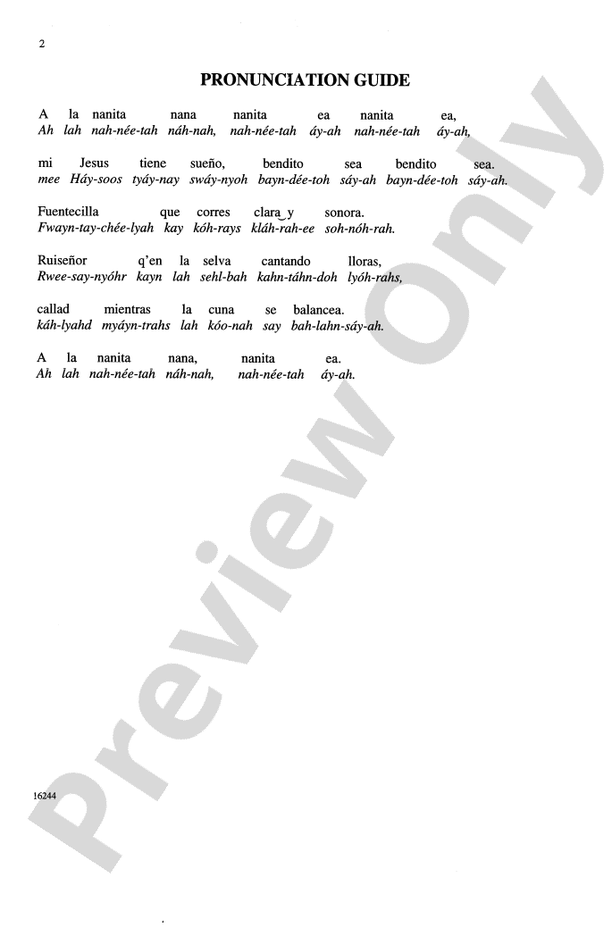 A La Nanita Nana - 3-Part Mixed Choral Octavo (Digital Download)
