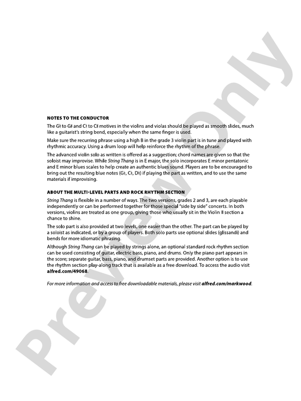String Thang - String Orchestra Conductor Score & Parts (Digital Download)