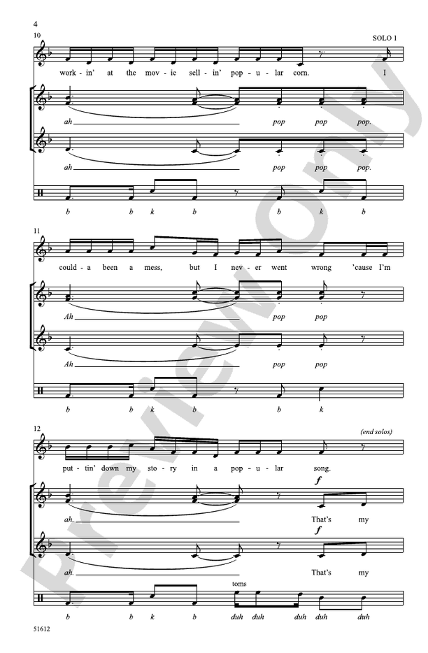 Popular Song - SSA Choral Octavo (Digital Download)