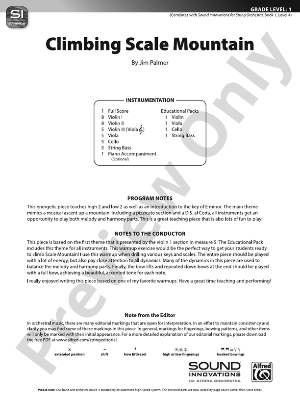 Climbing Scale Mountain - String Orchestra Conductor Score & Parts (Digital Download)