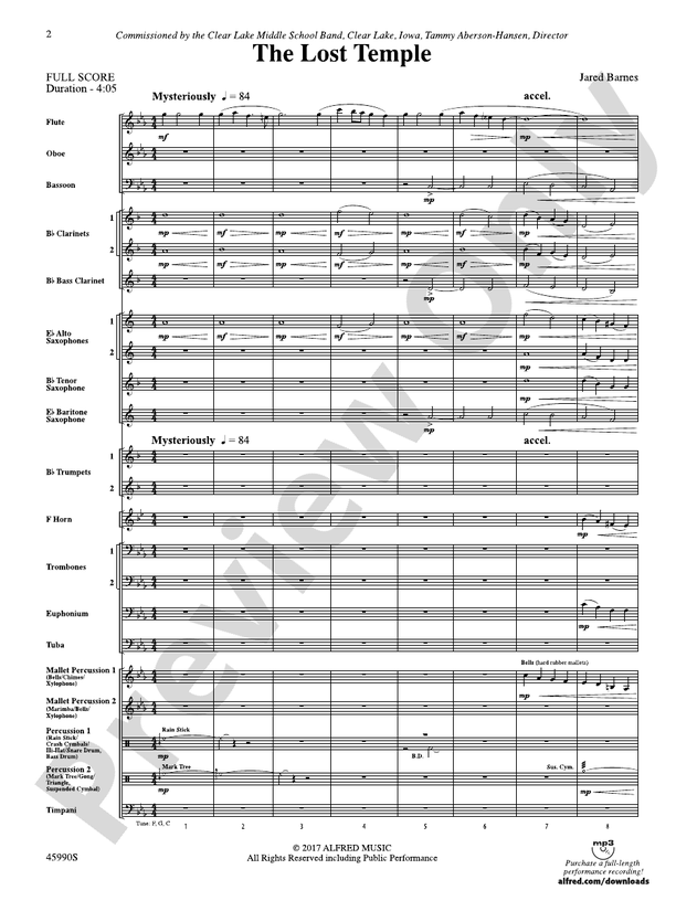 The Lost Temple - Concert Band Conductor Score & Parts (Digital Download)