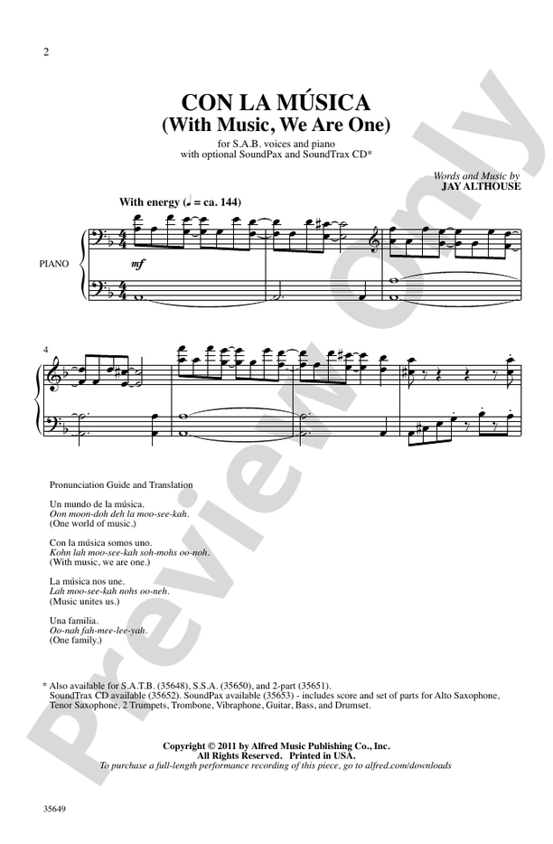 Con la Música – SAB Choral Octavo (Digital Download)