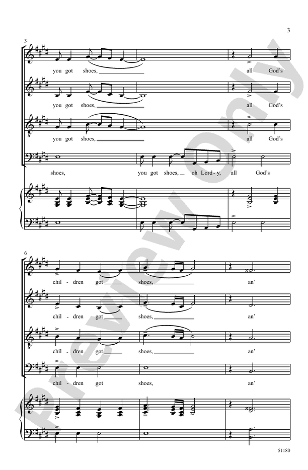 I Got Shoes - SATB A Cappella Choral Octavo (Digital Download)