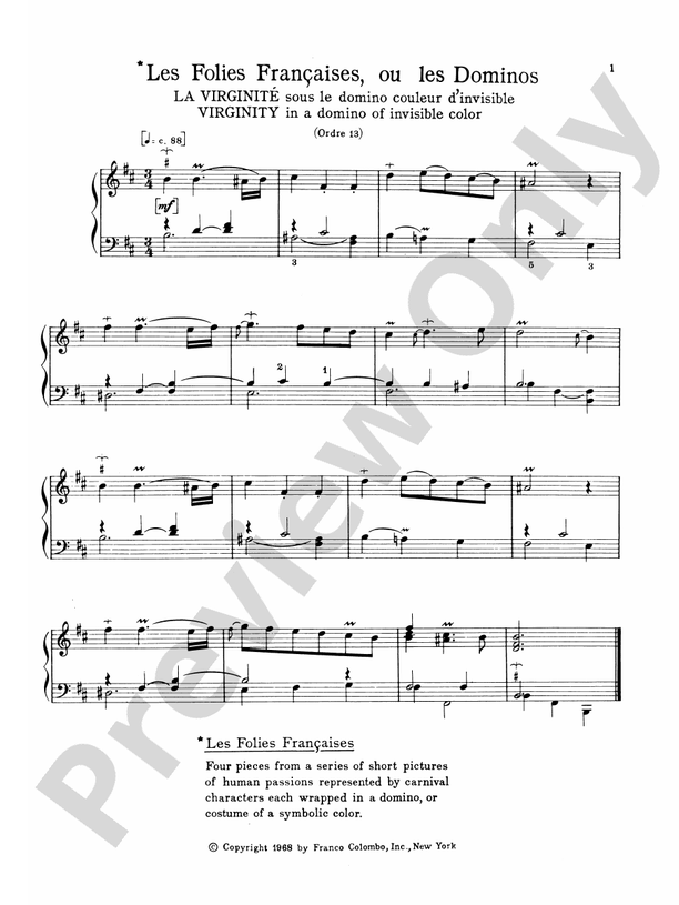 Couperin - The Graded Couperin (Ed. Marthe Motchane) - Piano Solo (Digital Download)