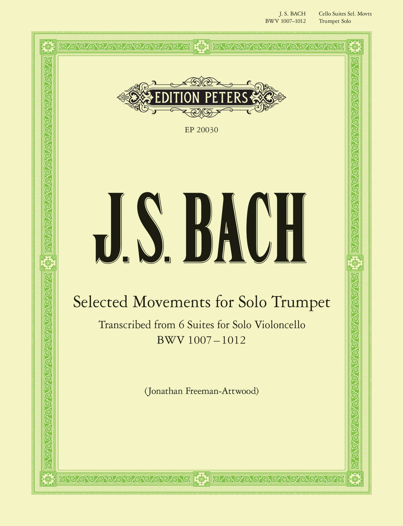Bach - Suite No.2 in G Minor BWV1008 (EP20030) - Trumpet (Digital Download)