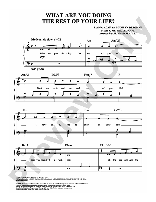 What Are You Doing the Rest of Your Life? - Arr. Richard Bradley - Easy Piano (Digital Download)