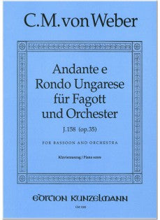 Weber - Andante & Rondo Ongarse Op35 - Bassoon/Piano Accompaniment Kunzelmann GM1283