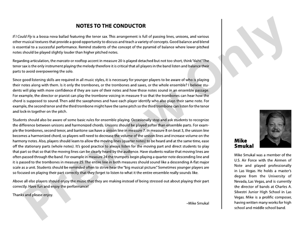 If I Could Fly - Jazz Ensemble Conductor Score & Parts (Digital Download)