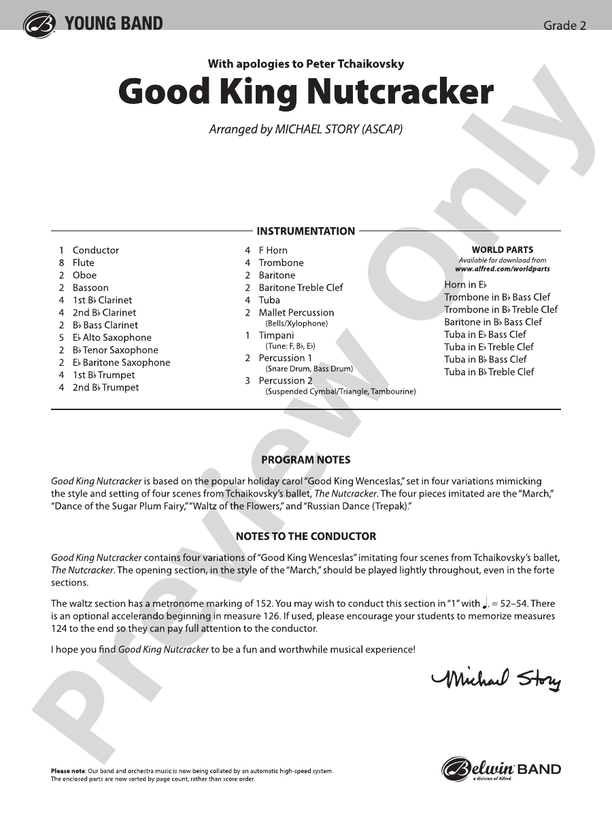 Good King Nutcracker - Concert Band Conductor Score & Parts (Digital Download)