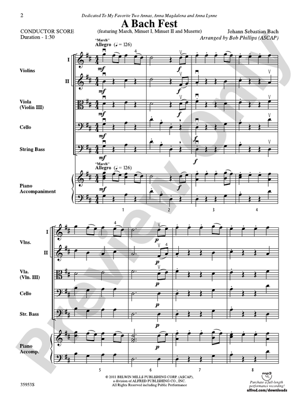A Bach Fest – String Orchestra Conductor Score & Parts (Digital Download)