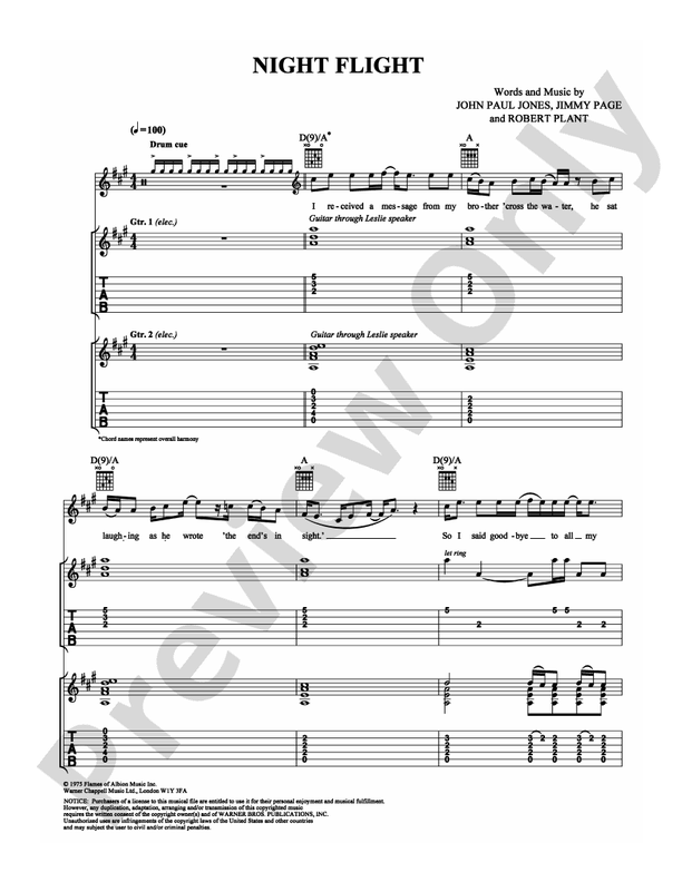 Night Flight - Guitar TAB (Digital Download)