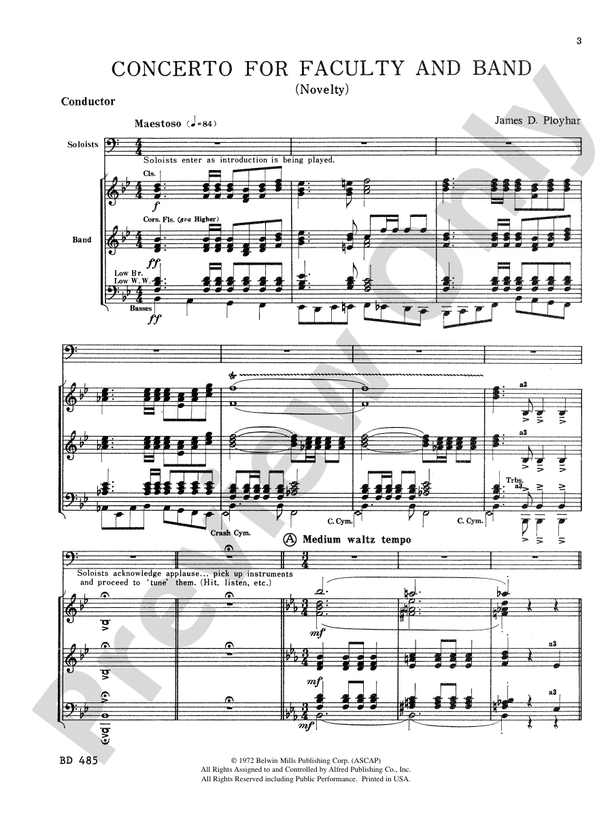 Concerto for Faculty and Band - Concert Band Conductor Score & Parts (Digital Download)