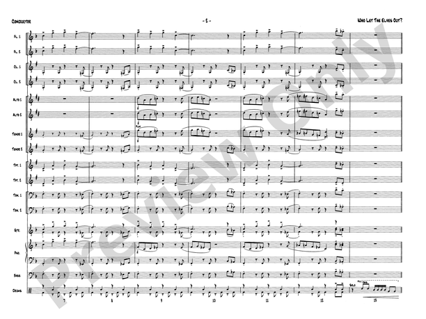 Who Let the Elves Out? - Jazz Ensemble Conductor Score & Parts (Digital Download)
