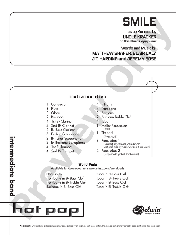 Smile - Concert Band Conductor Score & Parts (Digital Download)