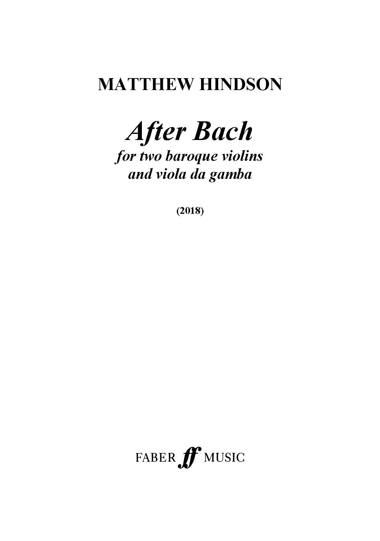 After Bach - String Trio (Digital Download)