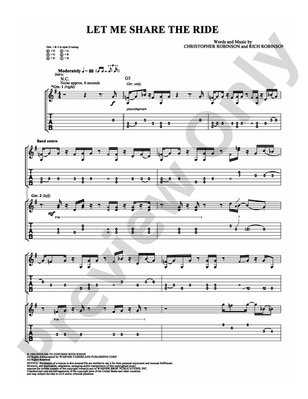 Let Me Share the Ride - Guitar TAB (Digital Download)