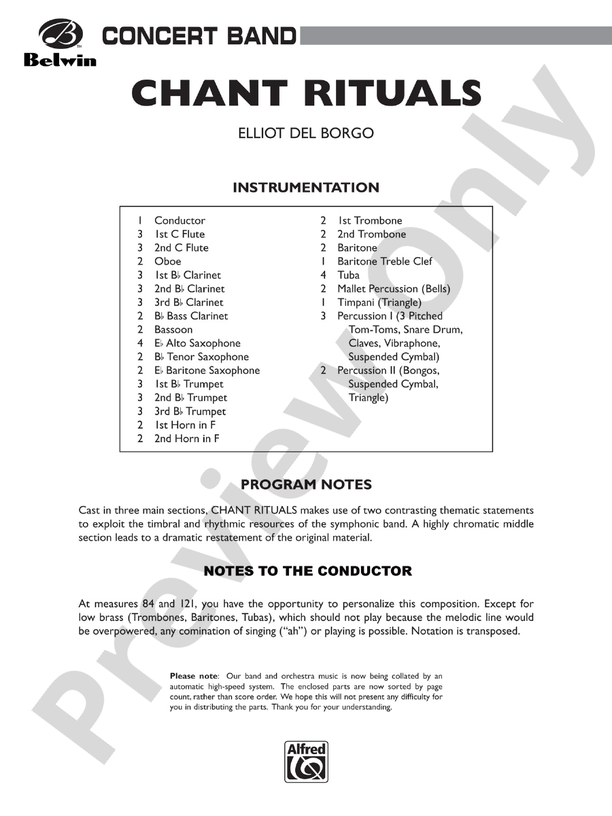 Chant Rituals - Concert Band Conductor Score & Parts (Digital Download)