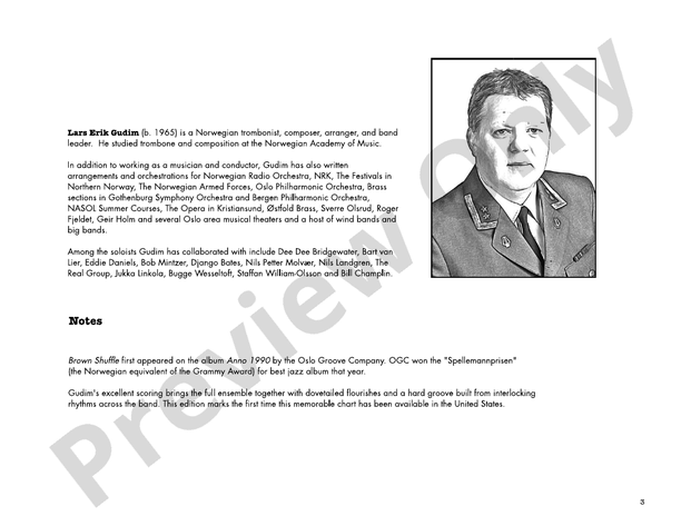Brown Shuffle – Jazz Ensemble Conductor Score & Parts (Digital Download)
