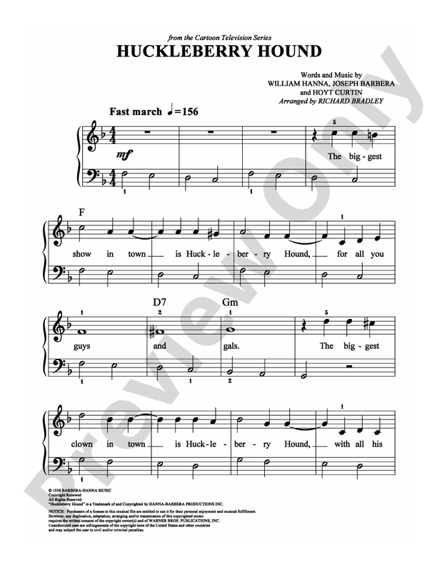 Huckleberry Hound - Arr. Richard Bradley (DSM-PS-0009118) - Easy Piano (Digital Download)