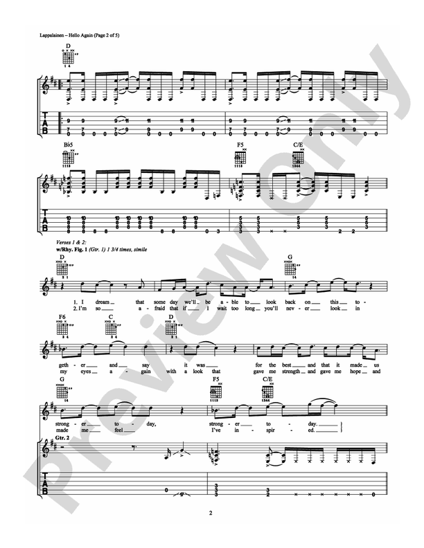 Hello Again - Guitar TAB (Digital Download)