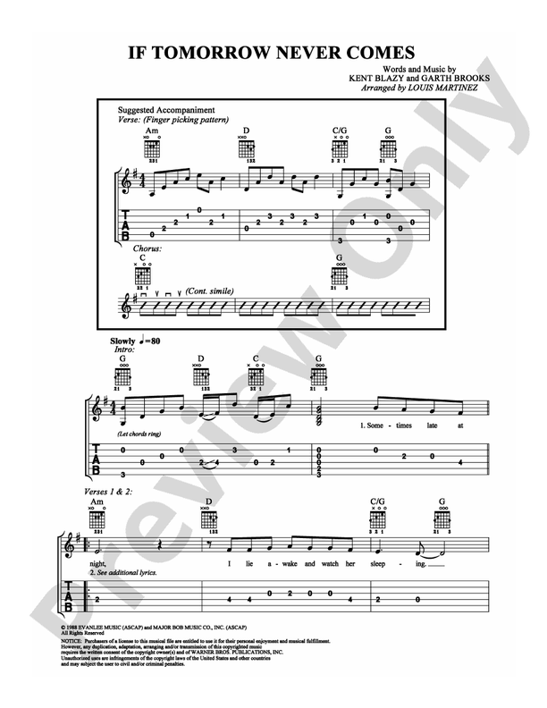 If Tomorrow Never Comes - Easy Guitar (Digital Download)