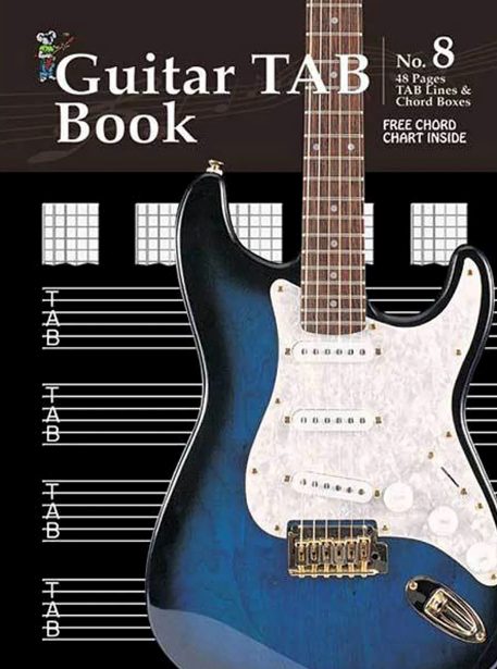 Manuscript Book 8 TAB Lines & Chord Boxes 48 Pages
