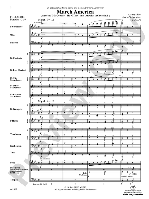 March America - Concert Band Conductor Score & Parts (Digital Download)