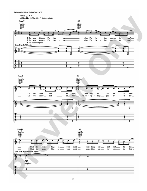 Driven Under - Guitar TAB (Digital Download)