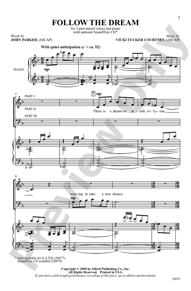 Follow the Dream – 3-Part Mixed Choral Octavo (Digital Download)