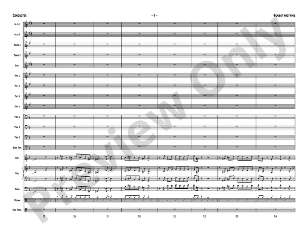 Sunset and Vine – Jazz Ensemble Conductor Score & Parts (Digital Download)