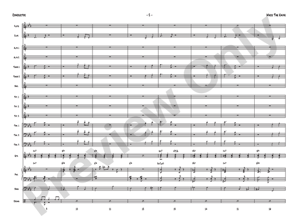 Mack the Knife (Grade 1) - Jazz Ensemble Conductor Score & Parts(Digital Download)