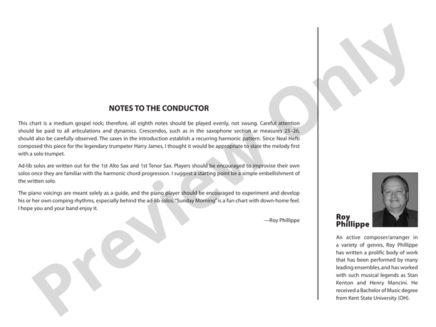 Sunday Morning - Jazz Ensemble Conductor Score & Parts (Digital Download)