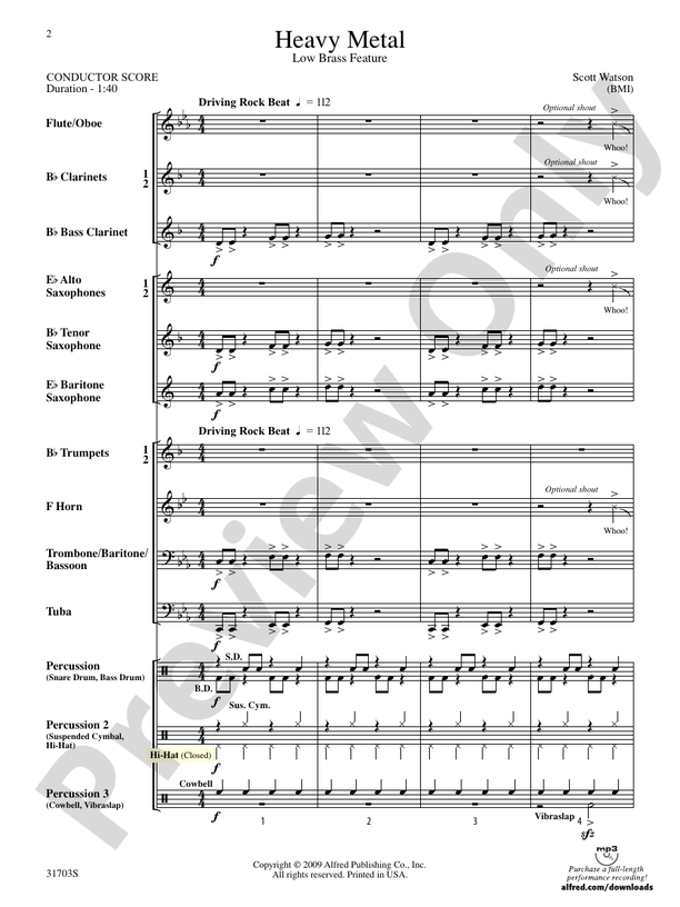 Heavy Metal - Concert Band Conductor Score & Parts (Digital Download)
