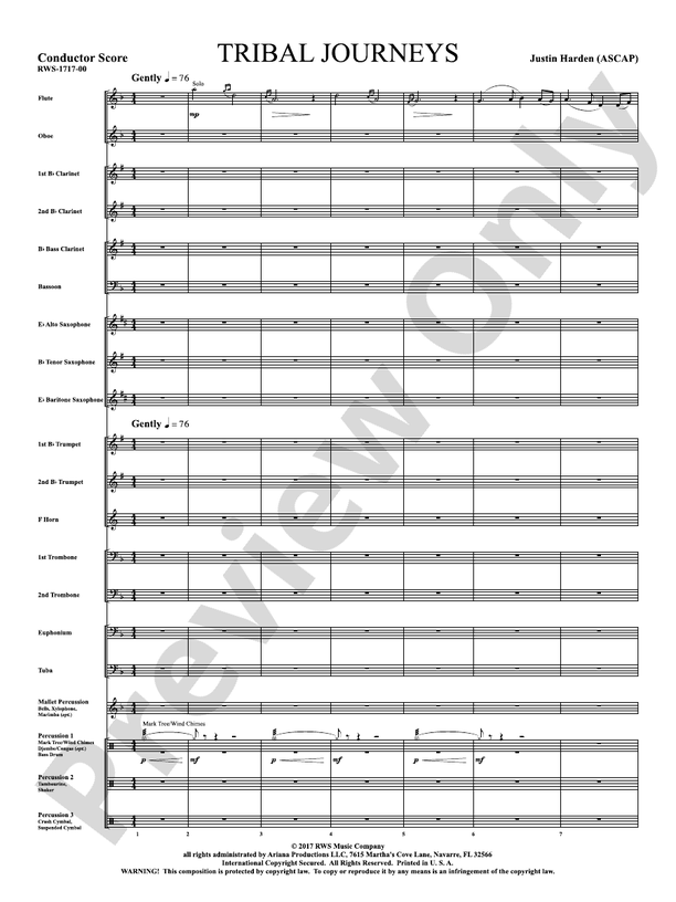 Tribal Journeys - Concert Band Conductor Score & Parts (Digital Download)