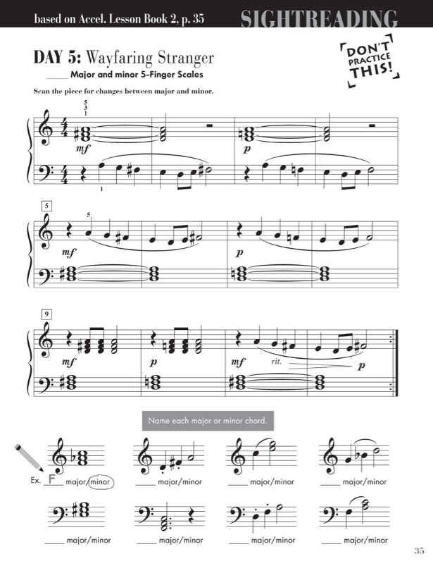 Accelerated Piano Adventures Sightreading Book 2 - Piano by Faber/Faber Hal Leonard 123497