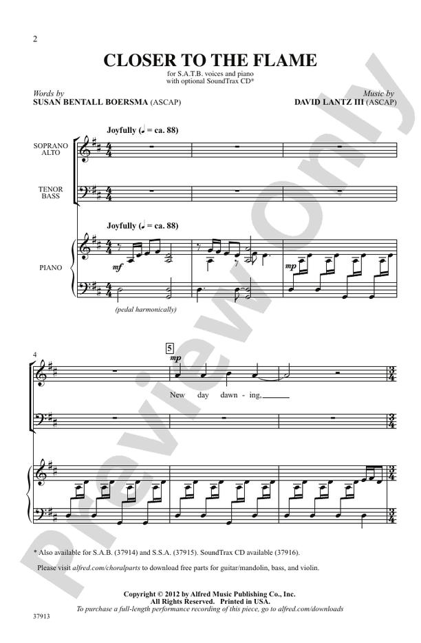 Closer to the Flame – SATB Choral Octavo (Digital Download)