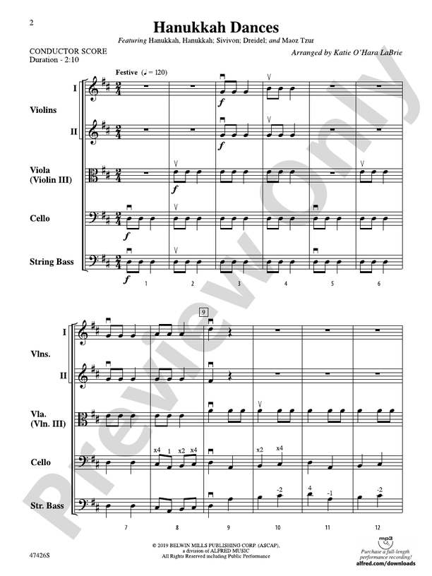 Hanukkah Dances - String Orchestra Conductor Score & Parts (Digital Download)